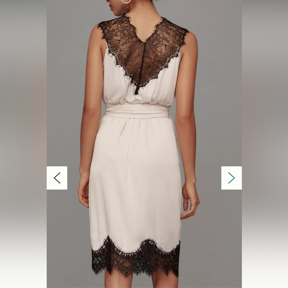 Anthropologie | V neck lace wrap midi dress - Picture 2 of 5